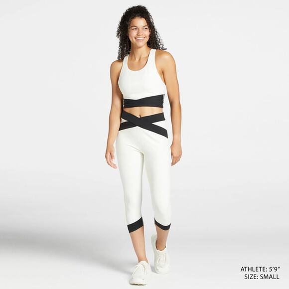 NWT Calia Essentials Activewear High Rise Capri & Cross Front Bra Set Size Large - Picture 1 of 4